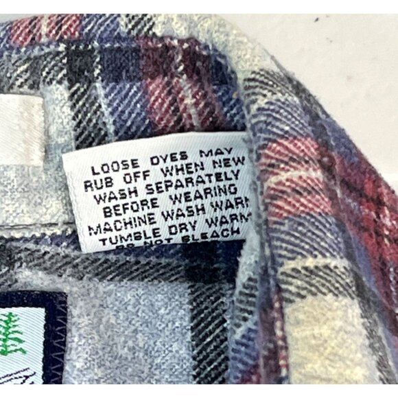 Fieldmaster Perma-Prest Flannel Plaid Button Up Shirt Men's M Red Multi Pockets - Picture 3 of 6